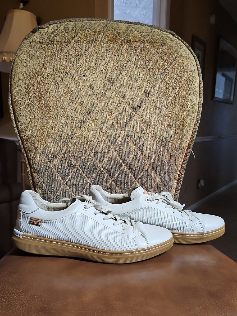 Pikolinos Begur M7P-6311 Cream Brown Leather Lace Up Sneakers Shoes